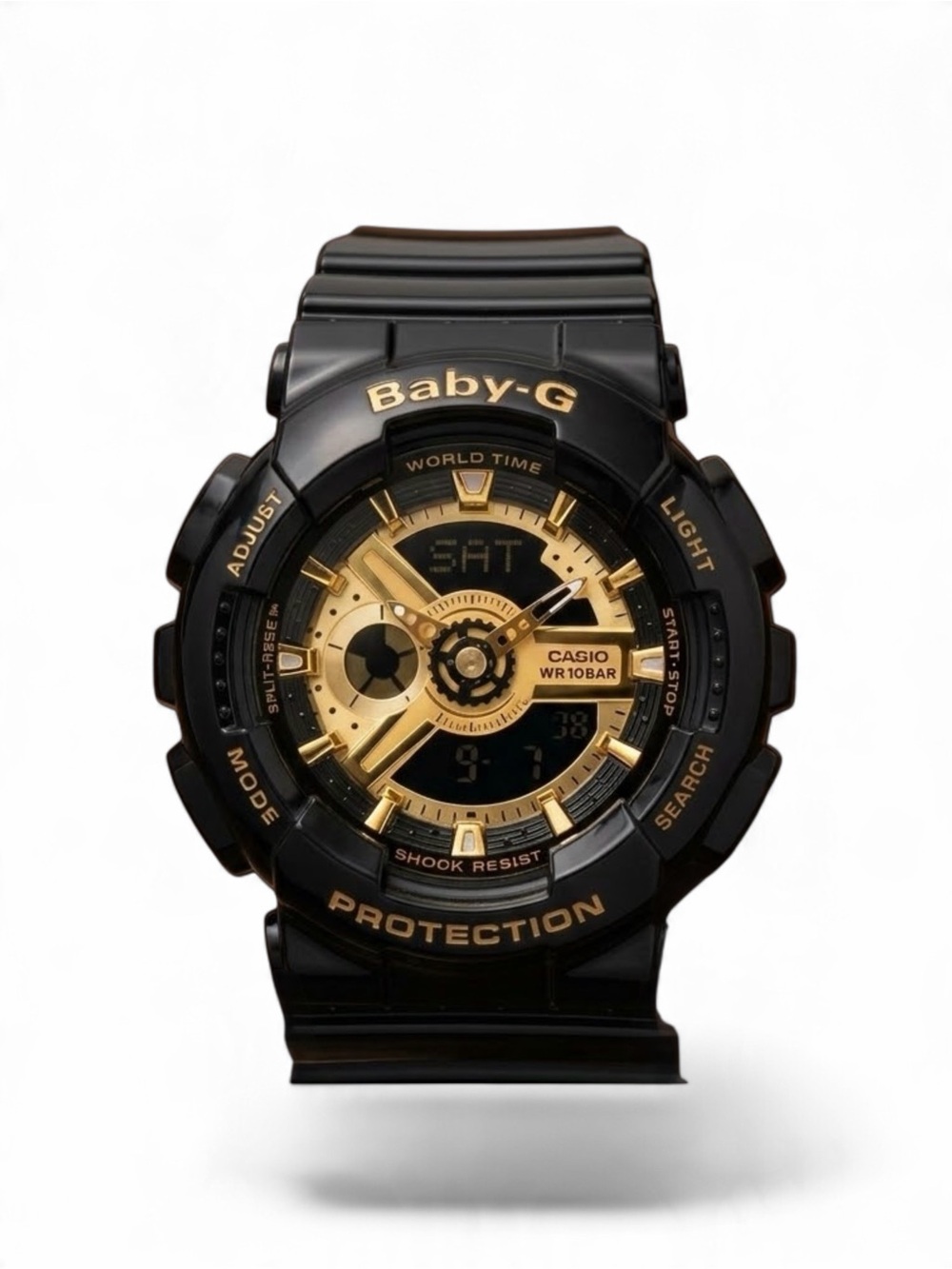 G-Shock Baby-G Black and Gold Resin Analog-Digital Watch